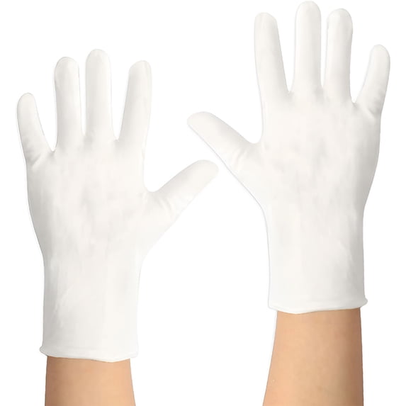TELOLY 2026 New 2 Pairs Cotton Gloves, Moisturizing Spa Gloves, Washable White Gloves for Dry Hands for Night Care, Home, Spa, Skincare, 23Cm/9 Inch Eczema Gloves