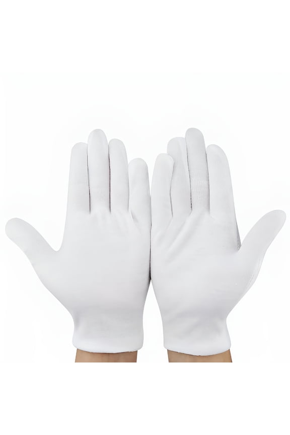 2 Pairs Of Cotton Fabric Gloves, White