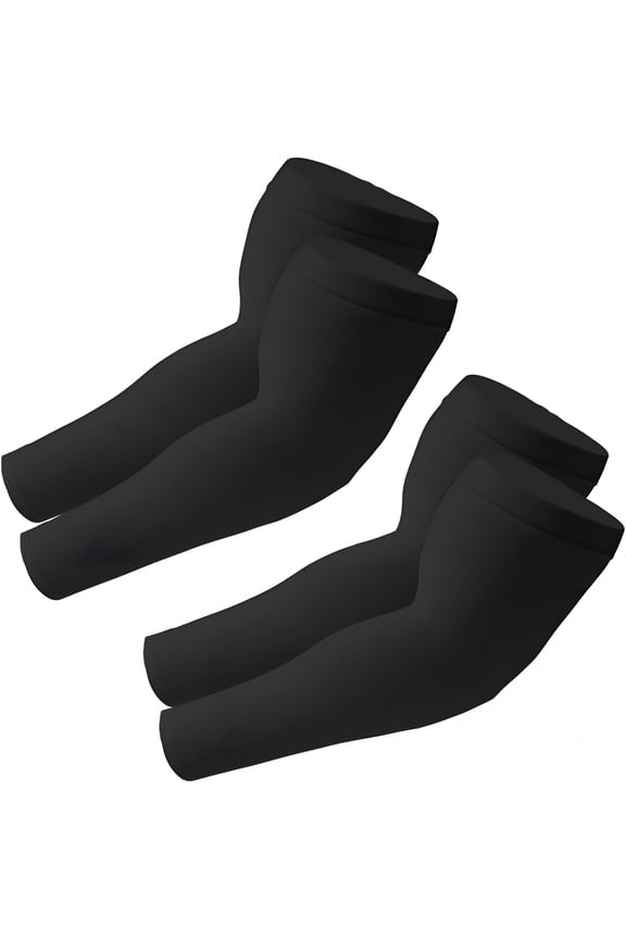 2 Pairs Plus Size Arm Sleeves Sun Uv Protection Sports Cooling Compression Oversized Sleeves for Men Women