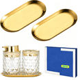 Small Rectangle Mirrior TELOLY 2 Pcs 7 Inch Gold Vanity Tray, Stainless Steel Small Metal ...
