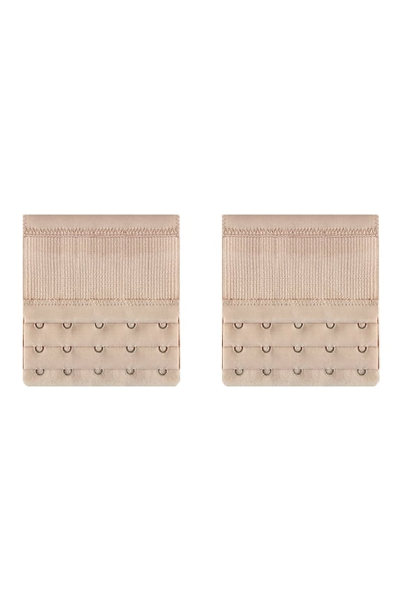 2 Pcs Bra Extender,3.8" Five-Row and Three-Fasteners Bra Extender Value Pack,Environmental Friendly Dyeing Process Bra Back Extender,Coffee