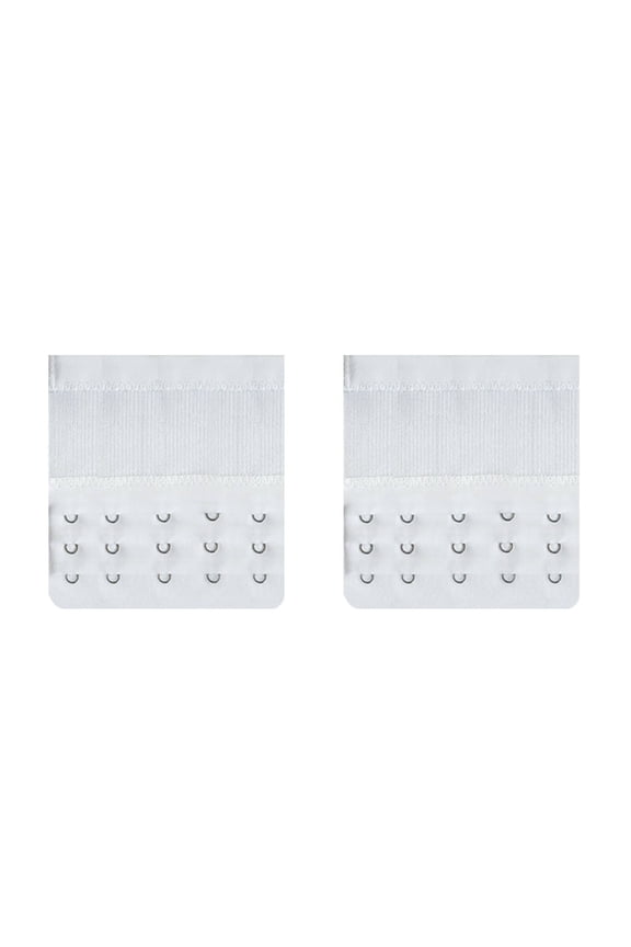 2 Pcs Bra Extender,3.8" Five-Row and Three-Fasteners Bra Extender Value Pack,Environmental Friendly Dyeing Process Bra Back Extender,White