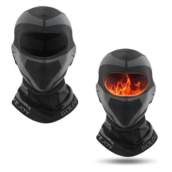 TELOLY 2 Pcs Mens Extreme Cold Weather Full Face Mask - Winter Ski Mask Balaclava - Snow Head Gear for Construction,Working,Motorcycle,Snowmobile,Snowboard & Skiing. Fits Under Helmets