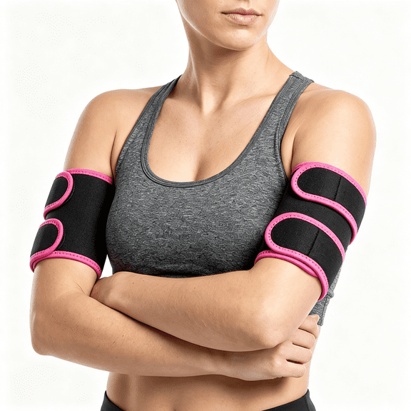 TELOLY 2 Pcs Neoprene Amplify Arm Bands,Arm Sweat Bands for Women Men,Compression Sauna Sleeves Slimmer Band,Hot Sweat Arms Trimmers for Flabby Arms Arm Sweat Bands for Women
