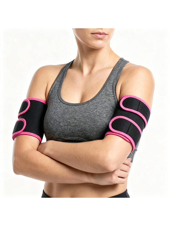 2 Pcs Neoprene Amplify Arm Bands,Arm Sweat Bands for Women Men,Compression Sauna Sleeves Slimmer Band,Hot Sweat Arms Trimmers for Flabby Arms Arm Sweat Bands for Women