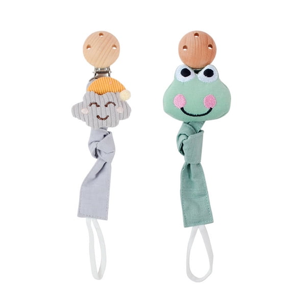 TELOLY 2 Pcs Pacifier Clip Adjustable Design Pacifier Clip High Temperature Resistance Exquisite Packaging Pacifiers,Set9