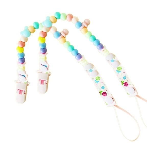 TELOLY 2 Pcs Pacifier Clip Cartoon Design Pacifier Holder Improved Clasp Multiple Color Choices Pacifier Case,Set3