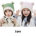 thumbnail image 1 of TELOLY 2 Pcs Toddler Hat,Cozy Baby Hats,Warm Newborn Hats,Green,Pink, 1 of 2