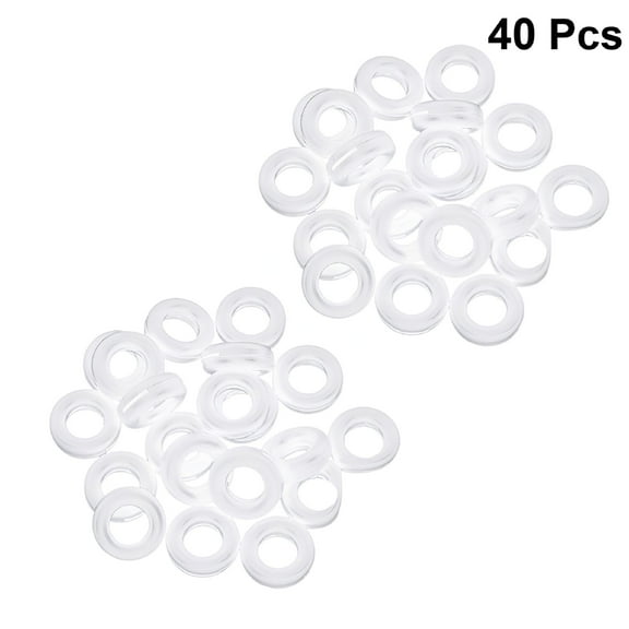 TELOLY 20 Pairs 40Pcs Silicone Eyeglass Grips Round Comfortable Anti-Slip Eyeglass Rings for Kids Adults (Semi-Transparent White)