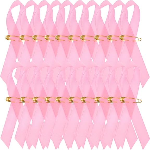 TELOLY 200Pcs Fundraising Ribbons with Pin Breast Cancer Ribbons Breast Cancer Awareness Accessories