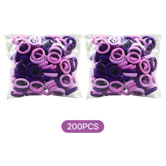 TELOLY 200Pcs Hair Ties Korean Version Toddler Hair Ties Color Scrunchies, Purple Series
