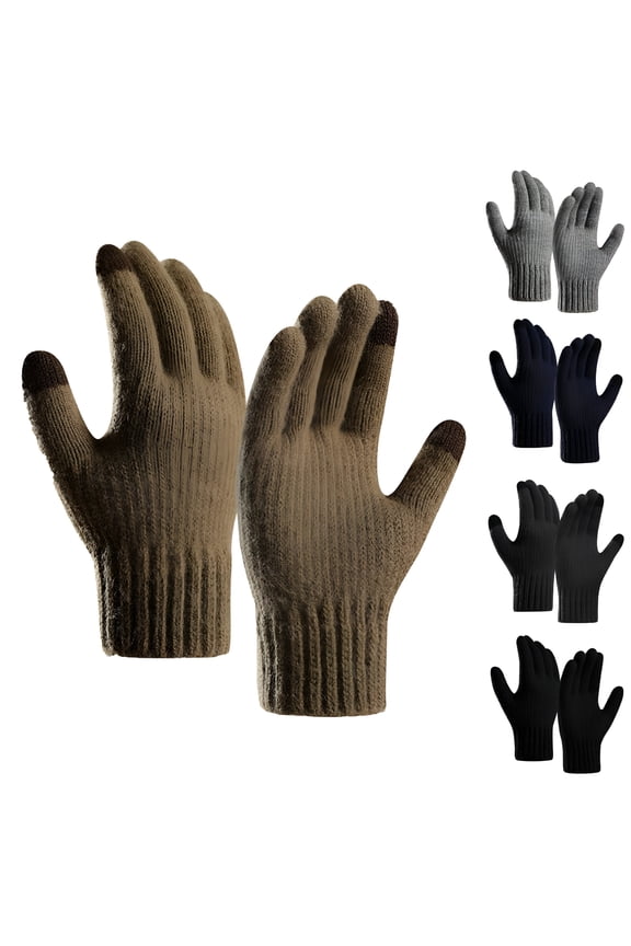 2026 New 1 Pair Men'S Alpaca Wool Cold Knitted Touchscreen Gloves Weather Snow Winter Riding Gloves, for Outdoor Activities, Cycling, Hiking, Commuting, Snow Sports, Travel.