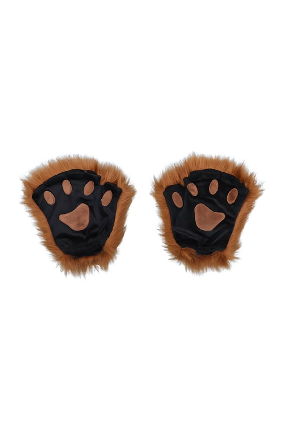 2026 New 1 Pair Winter Gloves Wolf Paws Foxes Claws Mittens Friendly to Skin Thermal Insulation Gloves for Cosplay,Party,Winter Brown