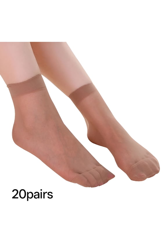 2026 New 10 Pairs Nylon Socks for Women Sheer Thin Ankle Stocking Footies Transparent Silk Dress Socks with Reinforced Toe for Daily Wear,Office,Formal,Party,Dress