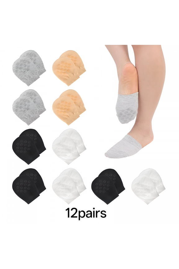 2026 New 10 Pairs Toe Topper Socks,Half Toe Topper Liner Socks for Women Girls,Cotton Toe Topper Liner Socks,Seamless Non-Slip Toe Covers,Invisible No Show Low Cut Socks,No Show Socks Women