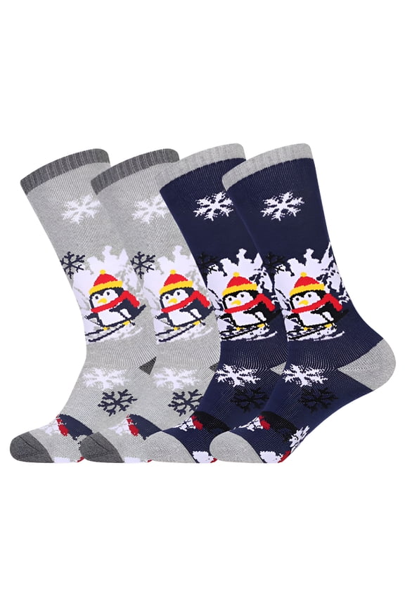 2026 New 2 Pair Kids Ski Socks,Cotton Blend Snowboarding Socks for Toddler Youth Boy Girl,Warm Winter Thermal Socks for Indoor Outdoor Cold Weather