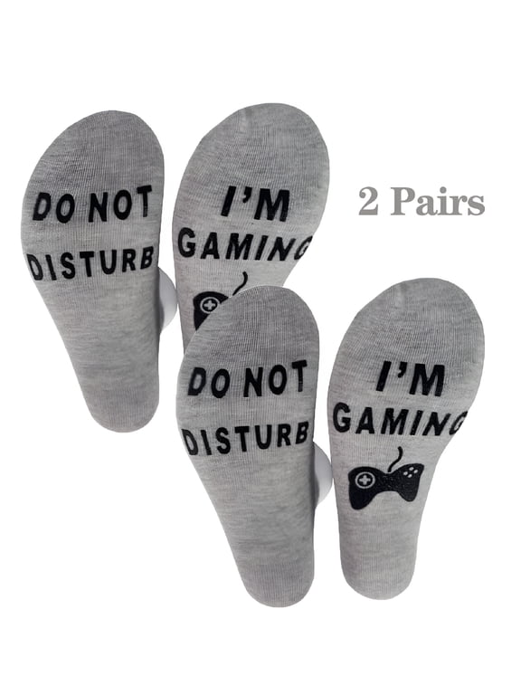 2026 New 2 Pairs Do Not Disturb Gaming Socks,Gamer Socks Funny Gifts for Teenage Boys Mens Womens Father Dad Husband Sons Kids Game Lovers,Christmas Gift,Birthday Socks