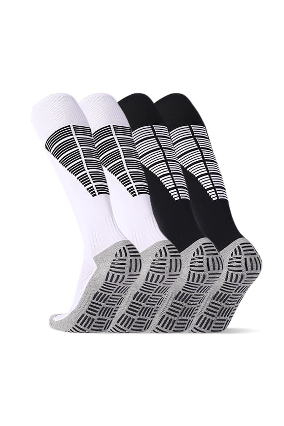 2026 New 2 Pairs Knee High Grip Football Socks Thicken Soccer Socks Athletic for Baseball Softball Football for Running Gym Training Hiking