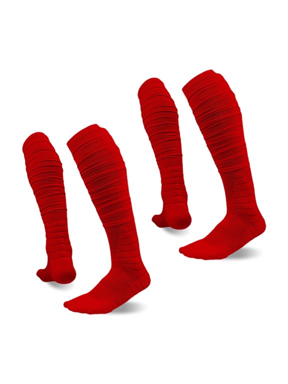 2026 New 2 Pairs Ultra Long Over Knee Scrunch Socks Soccer Socks Thicken Breathable for Baseball Softball Football for Running Gym Training Hiking