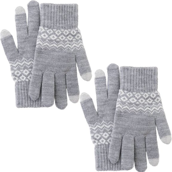 TELOLY 2026 New 2 Pairs Winter Gloves Sensitive Touchscreen Functionality Gloves for Cold Weather Double Layered Cuffs and Secure Hold Winter Work Gloves for Driving Hiking Skiing Gray