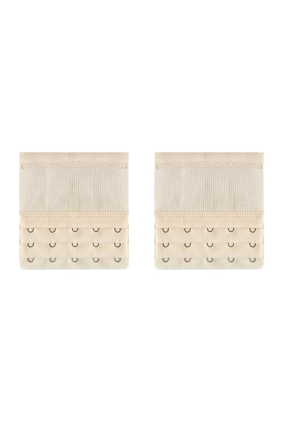 2026 New 2 Pcs Bra Extender,3.8" Five-Row and Three-Fasteners Bra Extender Value Pack,Environmental Friendly Dyeing Process Bra Back Extender,Beige