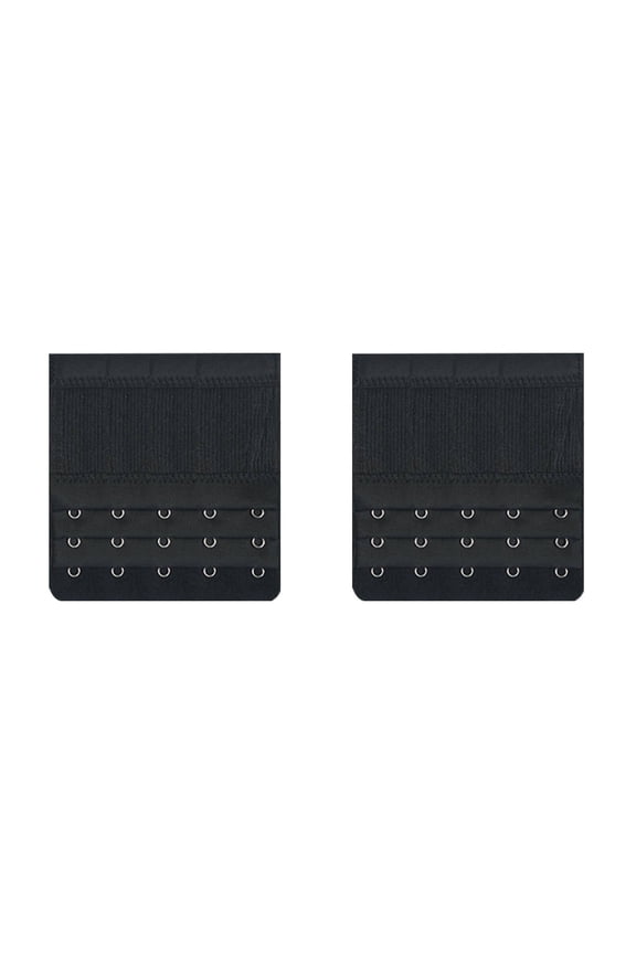 2026 New 2 Pcs Bra Extender,3.8" Five-Row and Three-Fasteners Bra Extender Value Pack,Environmental Friendly Dyeing Process Bra Back Extender,Black