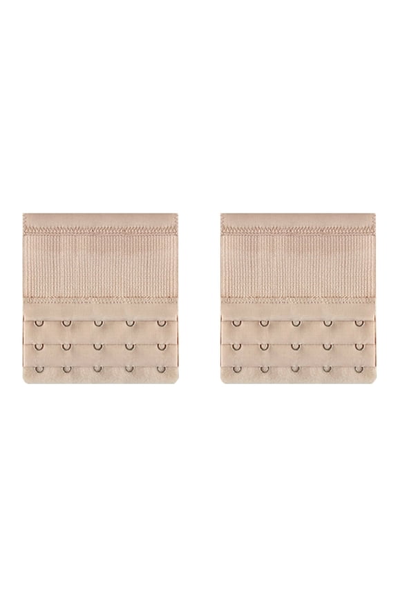 2026 New 2 Pcs Bra Extender,3.8" Five Row and Three Fasteners Bra Extender Value Pack,Environmental Friendly Dyeing Process Bra Back Extender,Coffee