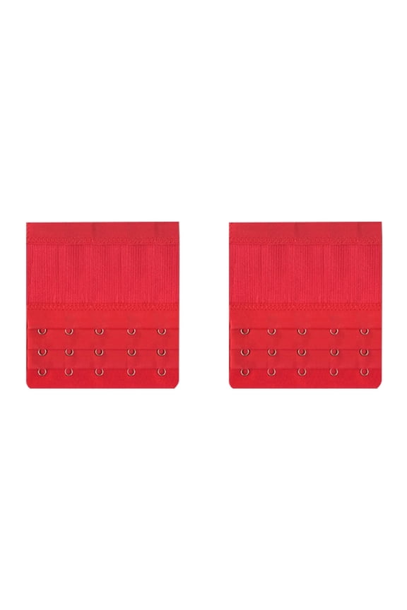 2026 New 2 Pcs Bra Extender,3.8" Five-Row and Three-Fasteners Bra Extender Value Pack,Environmental Friendly Dyeing Process Bra Back Extender,Red