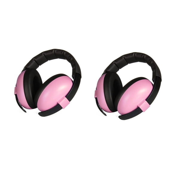 TELOLY 2026 New 2 Pcs Ear Protection Effective Noise Reduction Hearing Protection Adjustable Head Sizes Baby Ear Muffs Noise Protection Pink for Sleeping Travel Concerts Loud Environments Flights