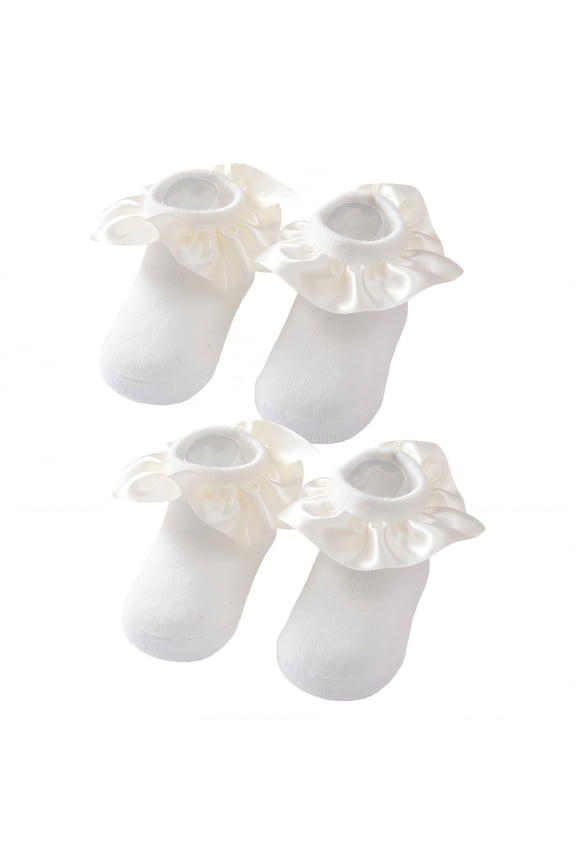 2026 New 2Pairs Kids Socks 0 12 Months Ruffle Socks Thin for Spring & Fall Lace Socks White1 for Daily Wear Baby Photoshoots Special Occasions Family Gatherings Playdates.