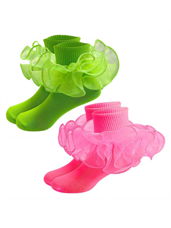 2026 New 2Pairs Kids Socks 1 3 Years Old Ruffle Socks Solid Color Lace Socks Combination2 for Daily Wear Baby Photoshoots Family Gatherings Special Occasions Playdates.