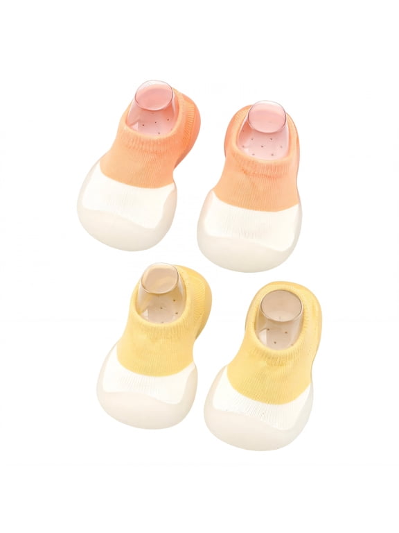 2026 New 2Pairs Sock Shoes Toddler 12.5Cm Sock Shoes for Baby Boy Breathable Sock Shoes for Baby Girl for Daily Wear Playtime Naptime Combination3