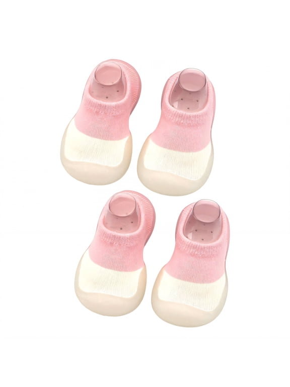 2026 New 2Pairs Sock Shoes Toddler 13.5Cm Sock Shoes for Baby Boy Soft Sole Sock Shoes for Baby Girl Contrasting Colors3 for First Steps Indoor Play Crawling Baby Comfort.