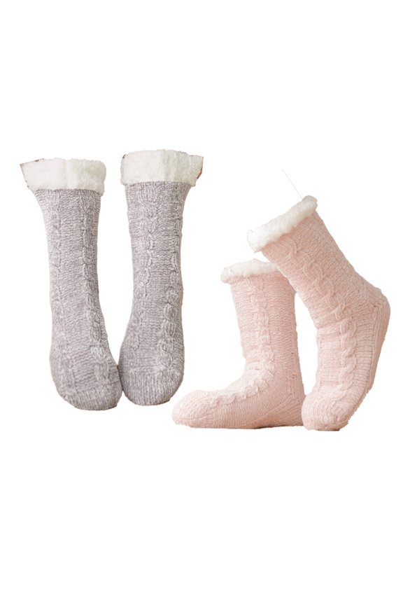 2026 New 2Pairs Socks Comfortable Acrylic Fuzzy Socks Soft and Cozy Long Socks for Winter Protection Style7 for Cold Weather Lounging Cozy Nights Indoor Relaxation.