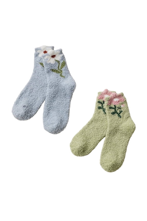 2026 New 2Pairs Socks Shaping and Antibacterial Fuzzy Socks All Day Comfort Prevents Stuffiness Long Socks Style7 for Daily Wear Workouts Active Days Home Relaxation Outdoor Activities.