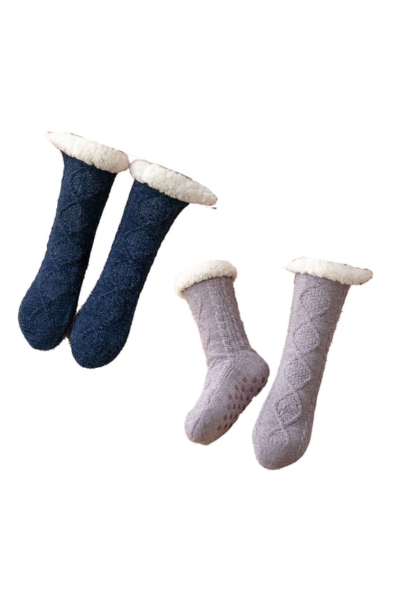 2026 New 2Pairs Socks Thickened Acrylic Fuzzy Socks Cozy Soft Long Socks for Comfortable Winter Wear Style4 for Lounging Winter Mornings Casual Wear Home Relaxation Cozy Nights