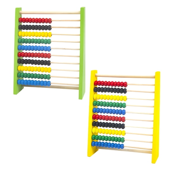 TELOLY 2026 New 2Pcs Abacus,Controlled Penetration Abacus for Kids Math,Number Sense Developer Wood Abacus for Learning,Counting,Practice,Classroom,Color Mixing1