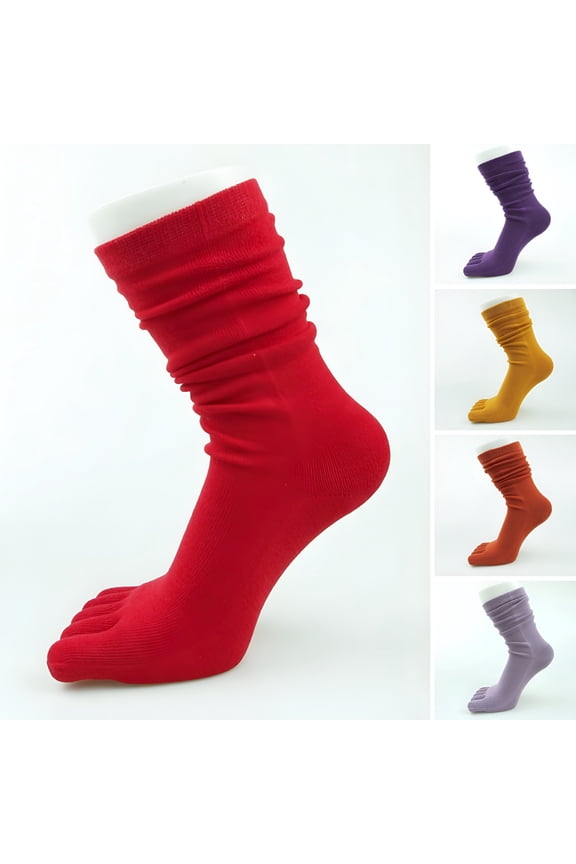 2026 New 3 Pair Toe Socks, Long Tube Five Fingers Toe Socks, Soft Breathable Non-Slip Elasticity Keep Warm Women Socks for Yoga, Casual, Home, Sports, Gift