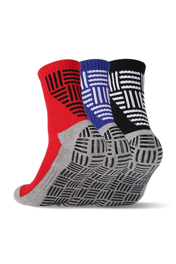 2026 New 3 Pairs Grip Soccer Socks Thicken Football Socks Calf Socks Non Slip for Baseball Softball Football Mens Soccer Socks Soccer Grip Socks Men