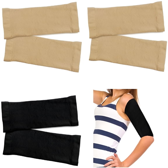 TELOLY 2026 New 3 Pairs Slimming Arm Shaper, One Size Upper Elastic Arm Compression Sleeves for Lady Girl