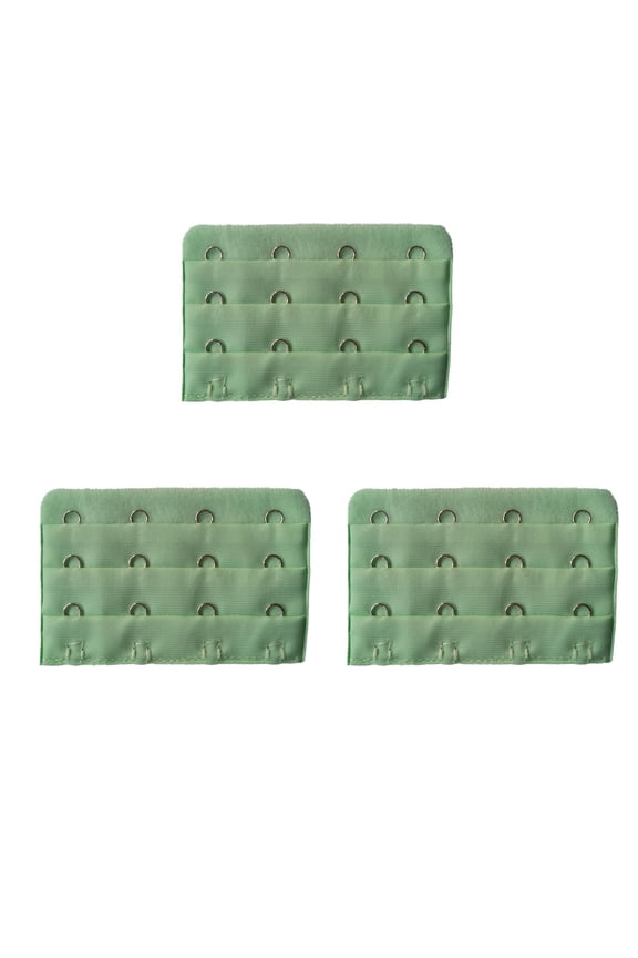 2026 New 3 Pcs Bra Extender 2" Three Row and Four Fasteners Bra Back Extender Soft Polyester Bra Strap Extender for Everyday Wear Party Office Multicolor Green
