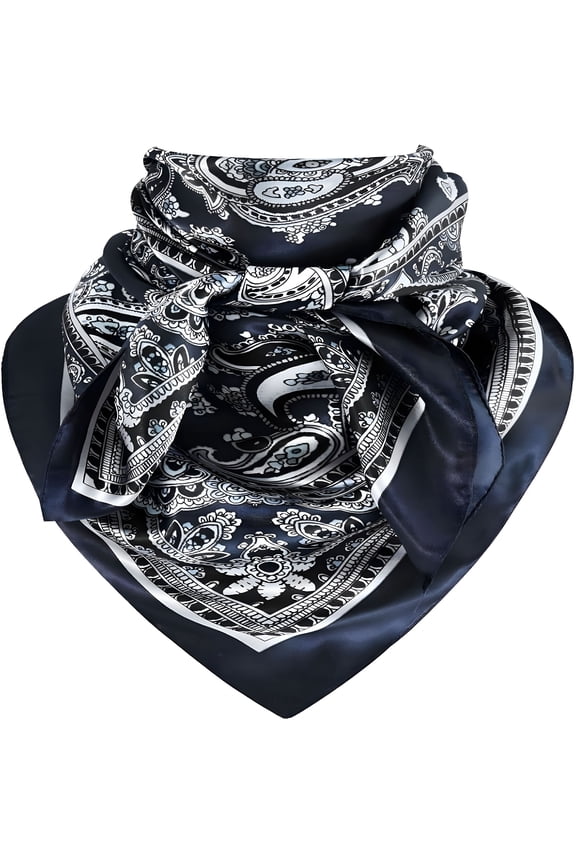 2026 New 35 Inch Wild Rag Cowboy Scarves for Men, Large Rancher Neckerchief Silk Feel, Oversize Western Bandana