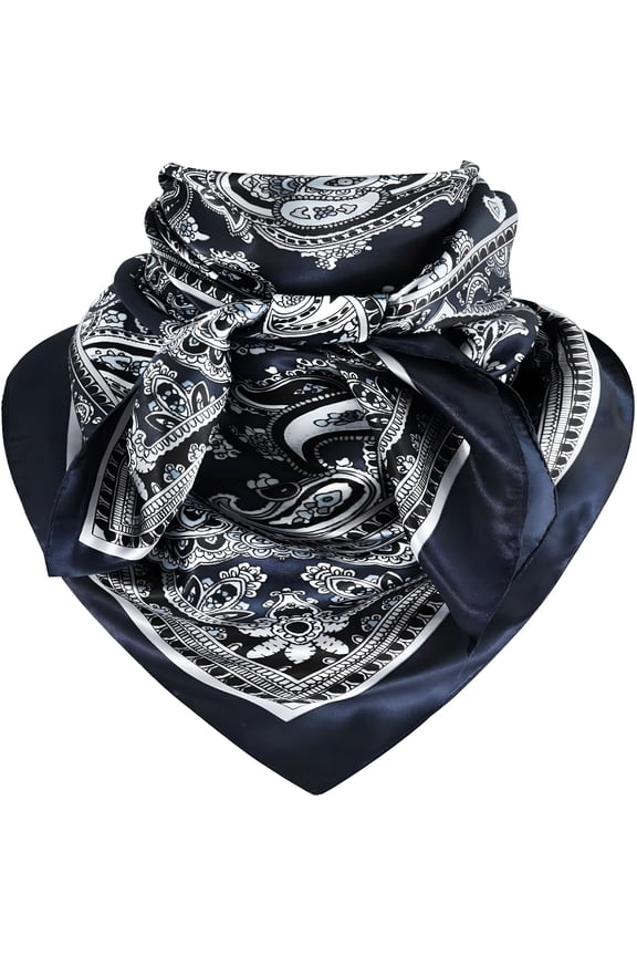 2026 New 35 Inch Wild Rag Cowboy Scarves for Men, Large Rancher Neckerchief Silk Feel, Oversize Western Bandana