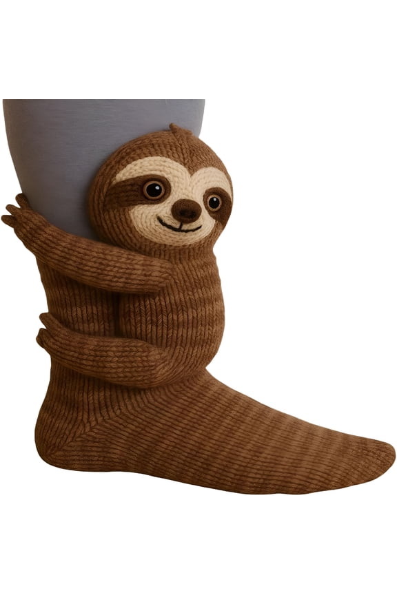 2026 New 3D Knit Animal Sloth Socks for Women, Cute Plush Animals Hug Sock, Long Stocking Sock for Christmas, Unisex for Lounging, Sleeping, Gifting, Cozy Wear