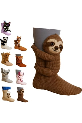 2026 New 3D Knit Animal Socks Sloth, Machine Washable Knit Socks for Men & Women, Various Animal Pattern Designs, Winter Warm Style