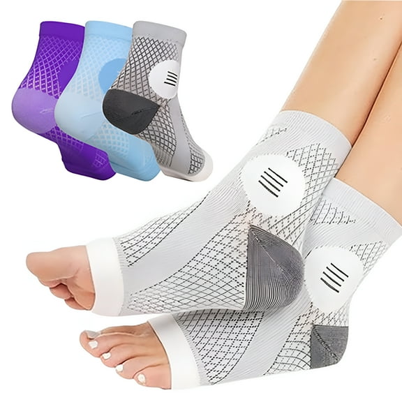 TELOLY 2026 New 3Pair Neuropathy Socks Toeless Compression Socks Breathable Comfortable Ankle Socks Relief Athletic Socks for Arch & Heel, for Men and Women