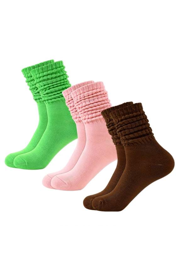 2026 New 3Pairs Slouchy Socks for Women,Sweat Absorbing, Anti Friction Boot Socks for Women,Sports Socks Scrunch Socks Women,Combination1