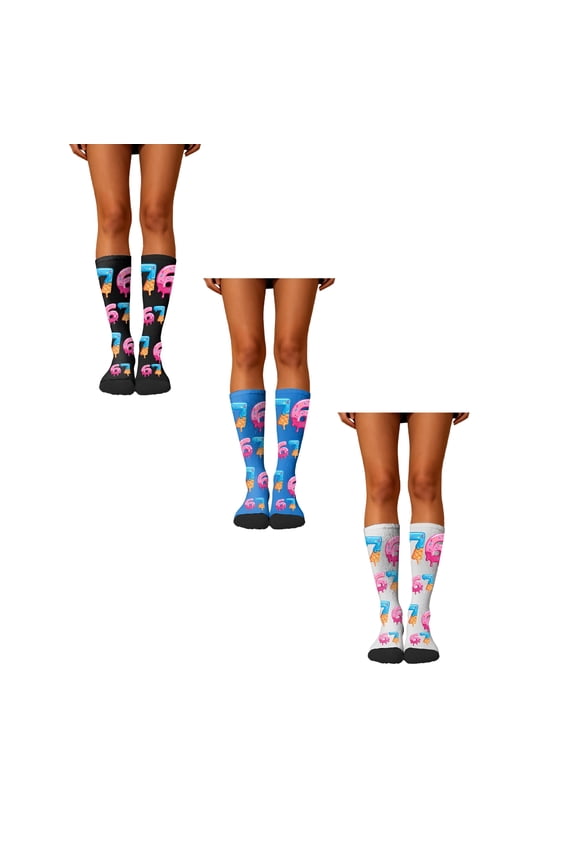 2026 New 3Pc Socks Ice Cream Meme Novelty Crew Socks Funny Gifts for Boys Girls Men Women for Casual Wear, Fun Events, Party Favors, Quirky Gifts