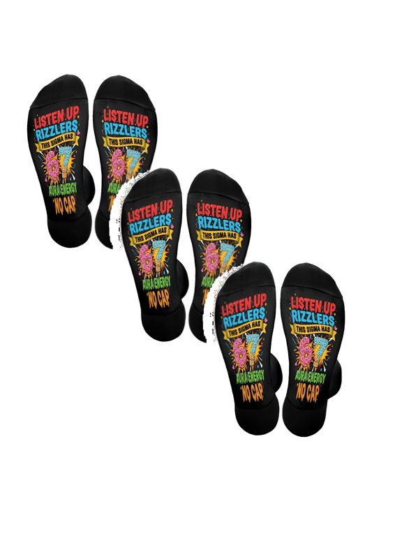 2026 New 3Pcs Boys Fun Patterned Dress Socks Funny Novelty Crazy Meme Design Cotton Socks Gift for Kids, for Parties, Casual Wear, Birthdays, Holiday Gifts