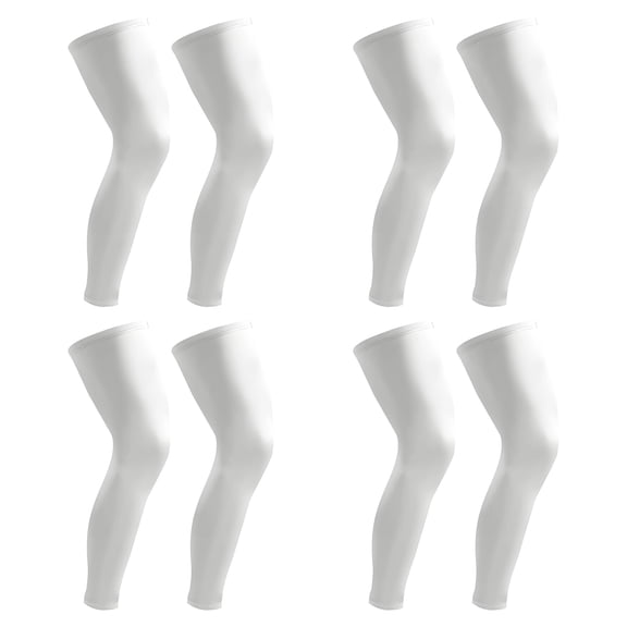 TELOLY 2026 New 4 Pairs Leg Compression Sleeve,Basketball Leg Sleeve,Compression Sleeves for Men,White for Sports, Basketball, Running, Muscle Recovery, Workouts, Physical Activities, Leg Support.